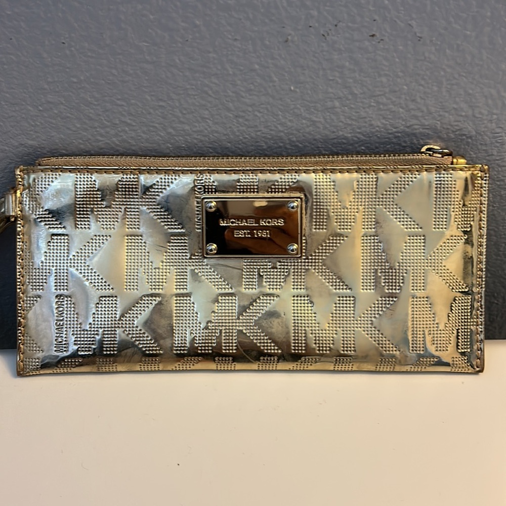 Michael Kors Gold Metallic Wristlet